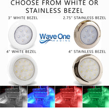 Load image into Gallery viewer, SURFACE Mount RGBW Internal Driver LED Courtesy Light | IP68 Waterproof (Bezel Options)