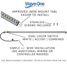 Load image into Gallery viewer, Dual Color | LED Marine T-Top Light | Aluminum Housing | IP68 (Color & Length Options)