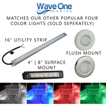 Load image into Gallery viewer, RGBW Surface Mount LED Internal Driver Courtesy Four Color Light | IP67 Waterproof (Length Options)