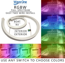 Load image into Gallery viewer, Spectrum RGBW Flex Light | Internal Driver LED Waterproof Boat Accent Courtesy Light 12V Volt RV | Multi Color Two Wire Switch Control (Length Options)