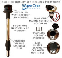 Load image into Gallery viewer, Bi-Color Removable LED Navigation Bow Light With Stainless Plug In Base | 12"