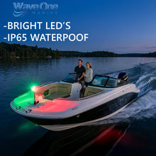 Load image into Gallery viewer, Bi-Color Removable LED Navigation Bow Light With Stainless Plug In Base | 12"
