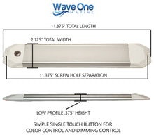Load image into Gallery viewer, Dimmable Dual Color 12" LED Marine | Boat Dome Light | With Touch Switch (Color Options)