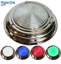 Load image into Gallery viewer, Four Color 7" Stainless RGBW LED Marine Boat Dome Light | White - Blue - Red - Green | (Switch Type Options)
