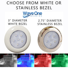 Load image into Gallery viewer, SURFACE Mount RGBW Internal Driver LED Courtesy Light | IP68 Waterproof (Bezel Options)
