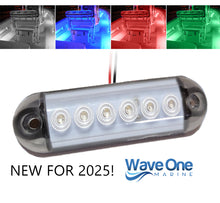 Load image into Gallery viewer, RGBW Round Edge Surface Mount LED Internal Driver Courtesy Four Color Light | IP67 Waterproof (Length Options)
