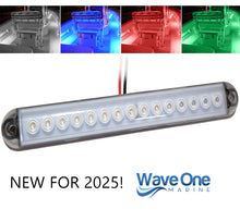 Load image into Gallery viewer, RGBW Round Edge Surface Mount LED Internal Driver Courtesy Four Color Light | IP67 Waterproof (Length Options)
