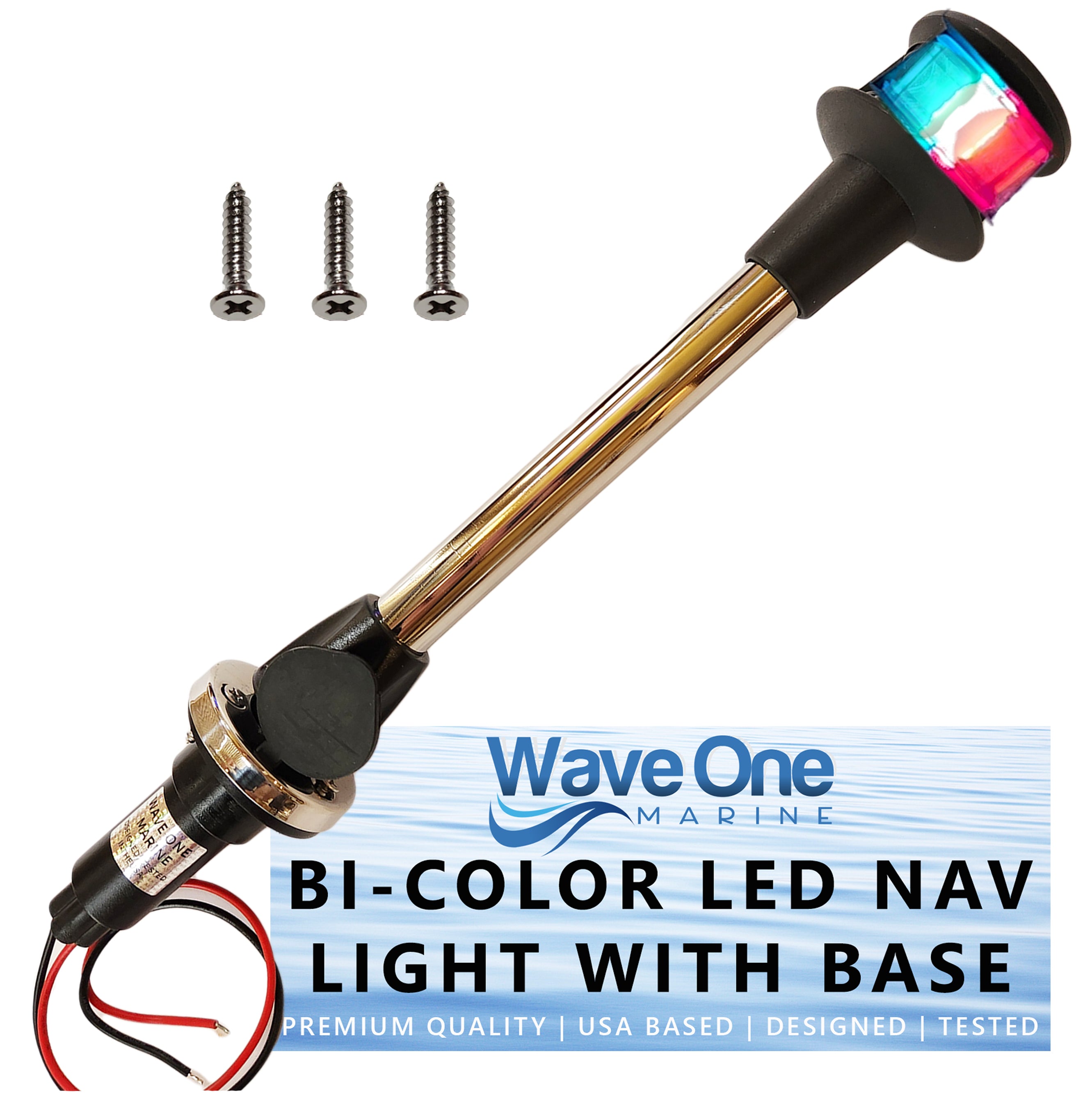 Bi-Color Removable LED Navigation Bow Light With Stainless Plug In Bas ...