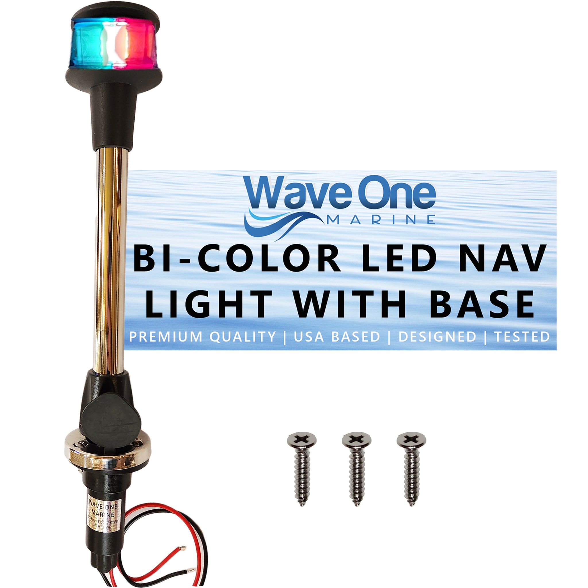 Iluminación Barco Wave One Marine Wave One Marine - Luz LED De Doble Color Con Interruptor En T | Luz De Luz Para Barco Modelo 301DualW