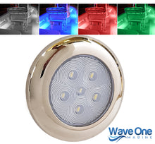 Load image into Gallery viewer, SURFACE Mount RGBW Internal Driver LED Courtesy Light | IP68 Waterproof (Bezel Options)
