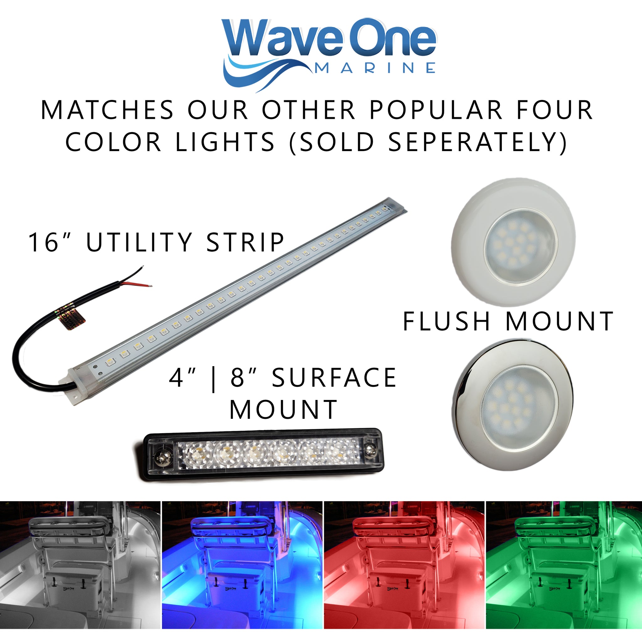 RGBW Surface Mount LED Internal Driver Courtesy Four Color Light | IP6 ...
