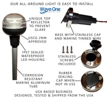 Load image into Gallery viewer, Adjustable Telescoping All-Around LED Anchor Light With Stainless Base | USCG 2NM | 12 Volt DC | 28&quot;-42&quot;
