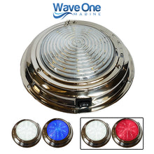 Load image into Gallery viewer, Dual Color 7&quot; Stainless LED Marine | Boat Dome Light | With Switch (Color Options)
