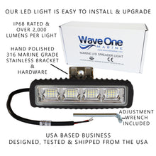 Load image into Gallery viewer, High Lumen | LED Marine Spreader Light  | IP68 | Stainless Hardware (Color Options)
